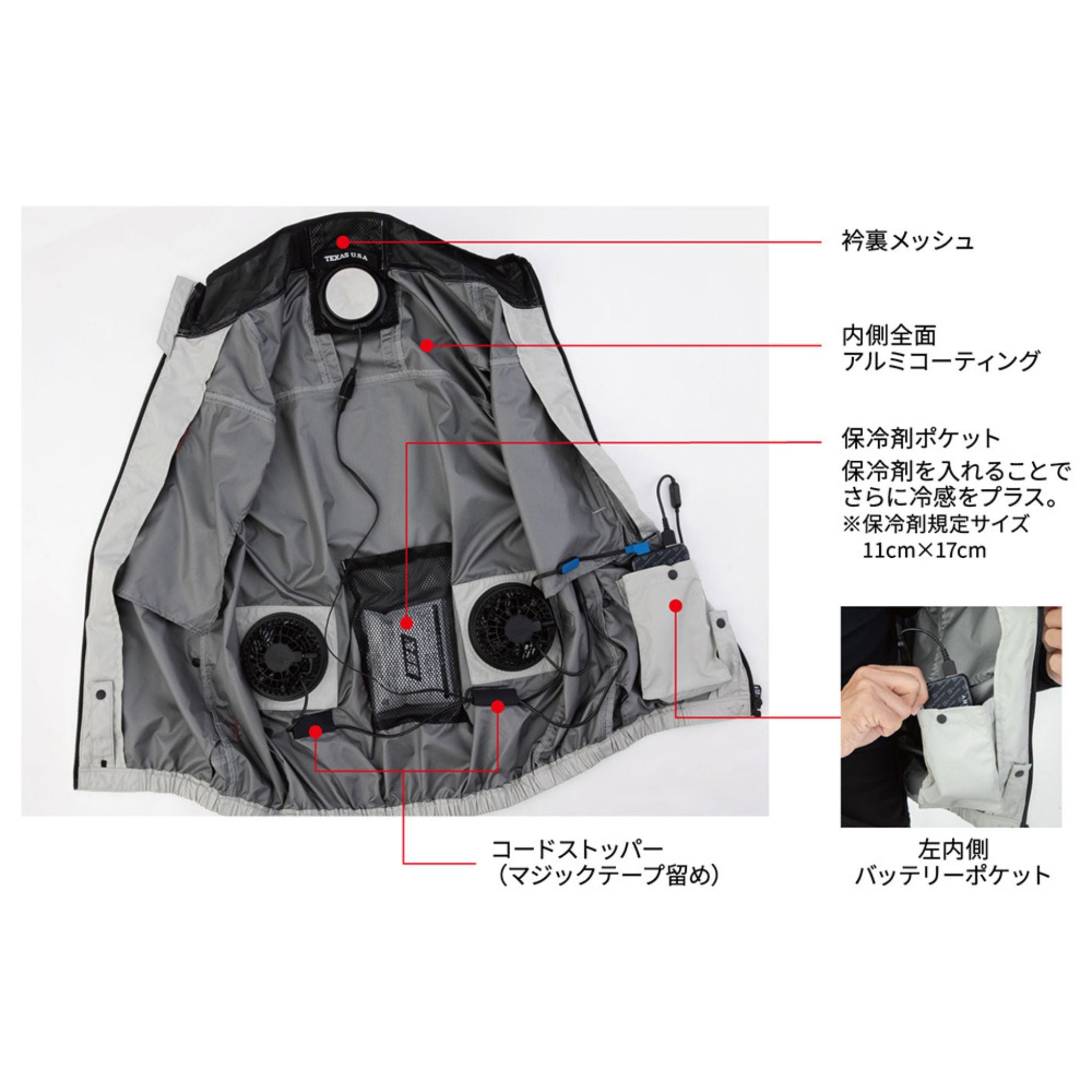 ボルトクール日傘遮熱🄬ベスト(ペルチェネックホルダー付) [D-229] 春夏 コーコス信岡