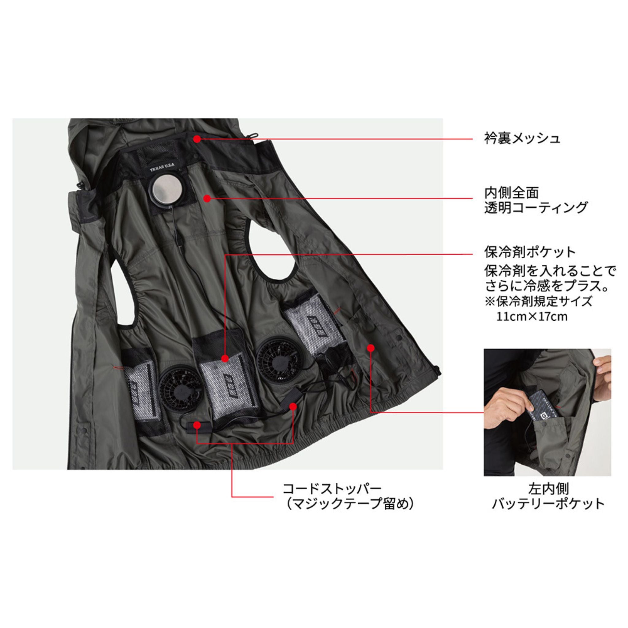 ボルトクールベスト(ペルチェネックホルダー付) [D-339] 春夏 コーコス信岡