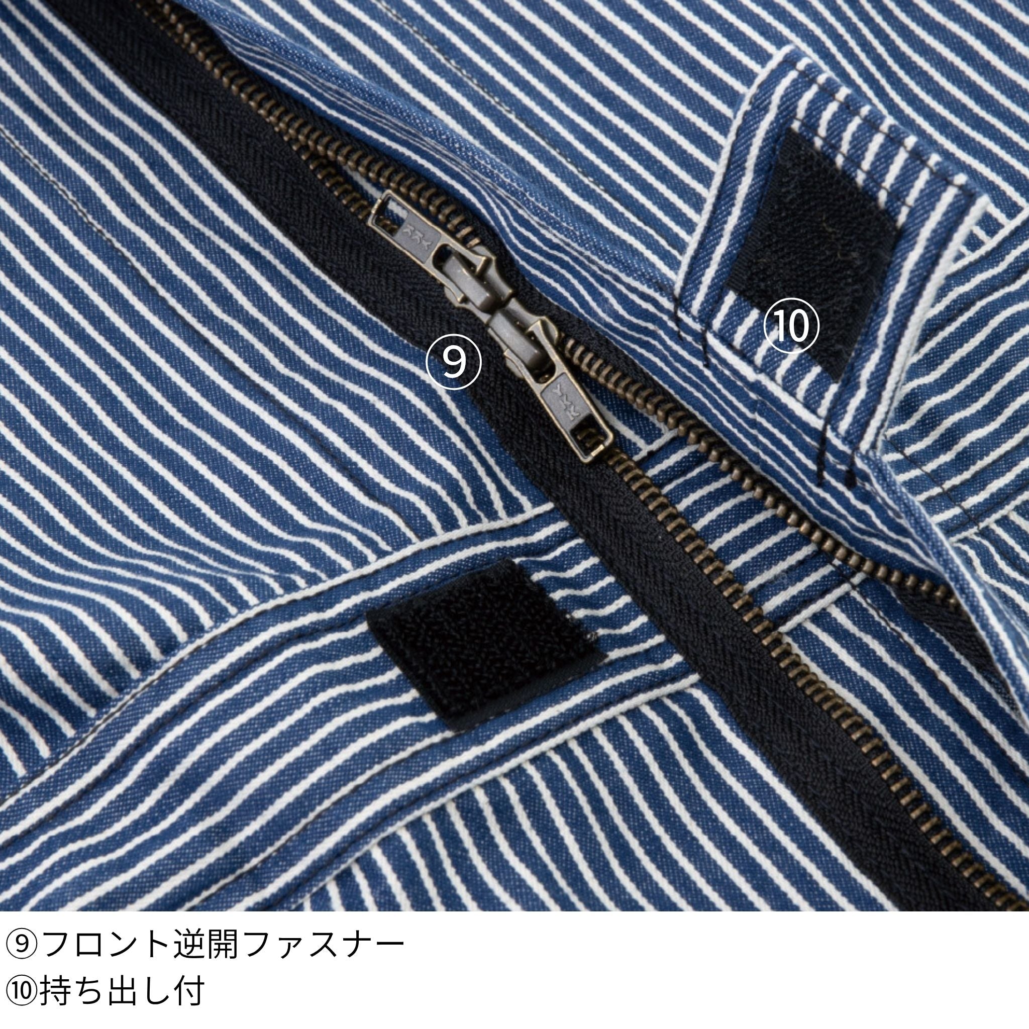 ライトストレッチヒッコリー半袖ツナギ（ショート丈） [D-7104] 春夏 コーコス信岡