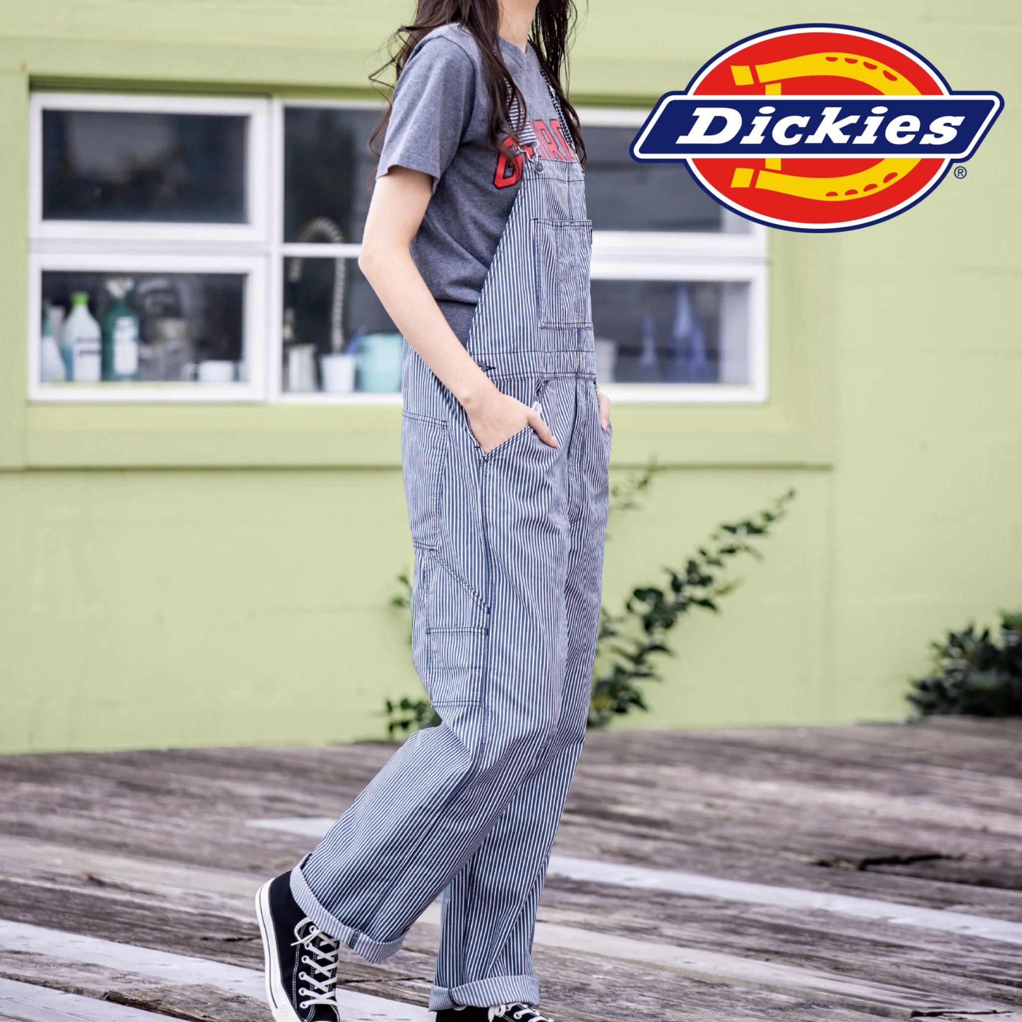ライトストレッチヒッコリーオーバーオール [D-7109] 春夏 コーコス信岡