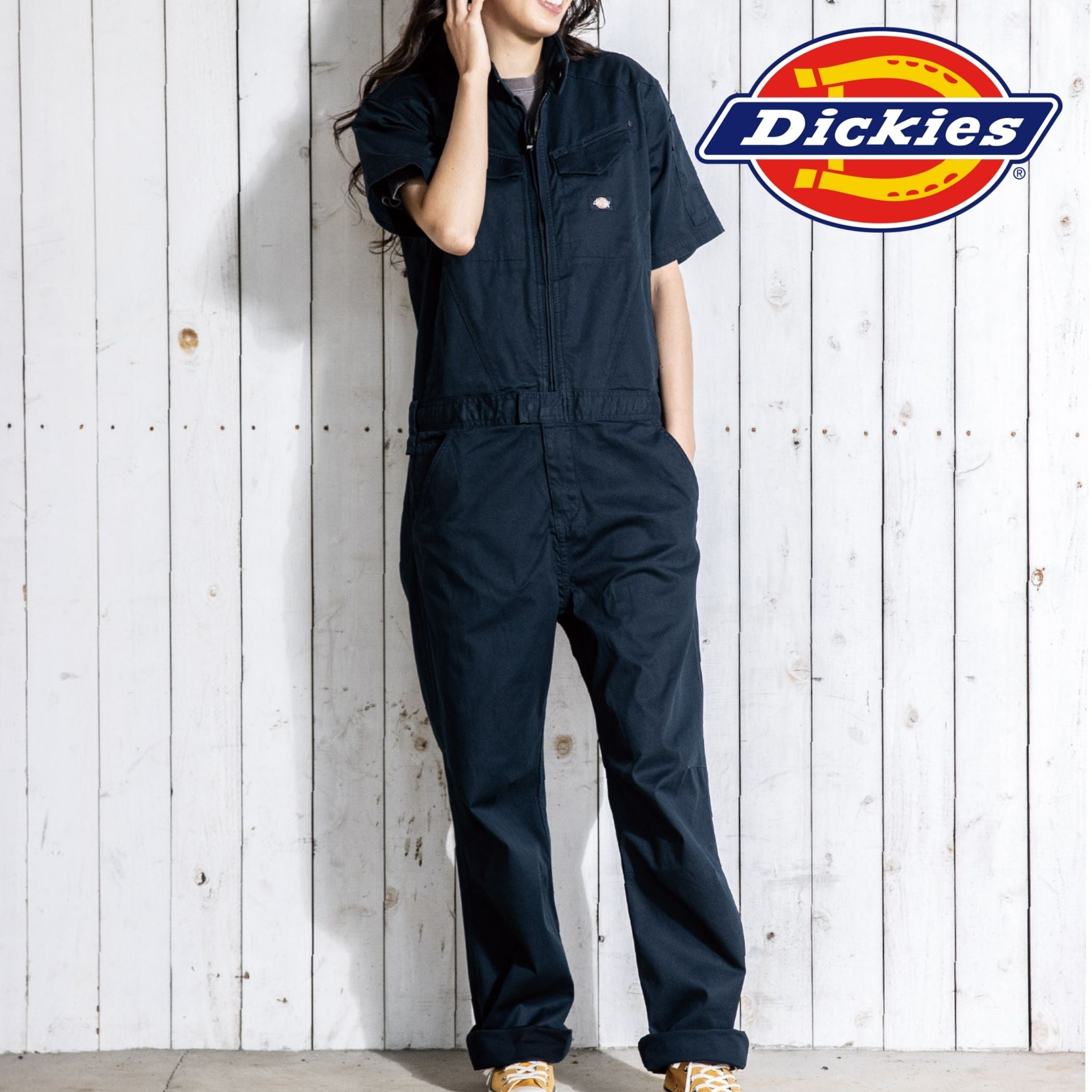 ストレッチヘリンボーン半袖ツナギ [D-912] 春夏 コーコス信岡