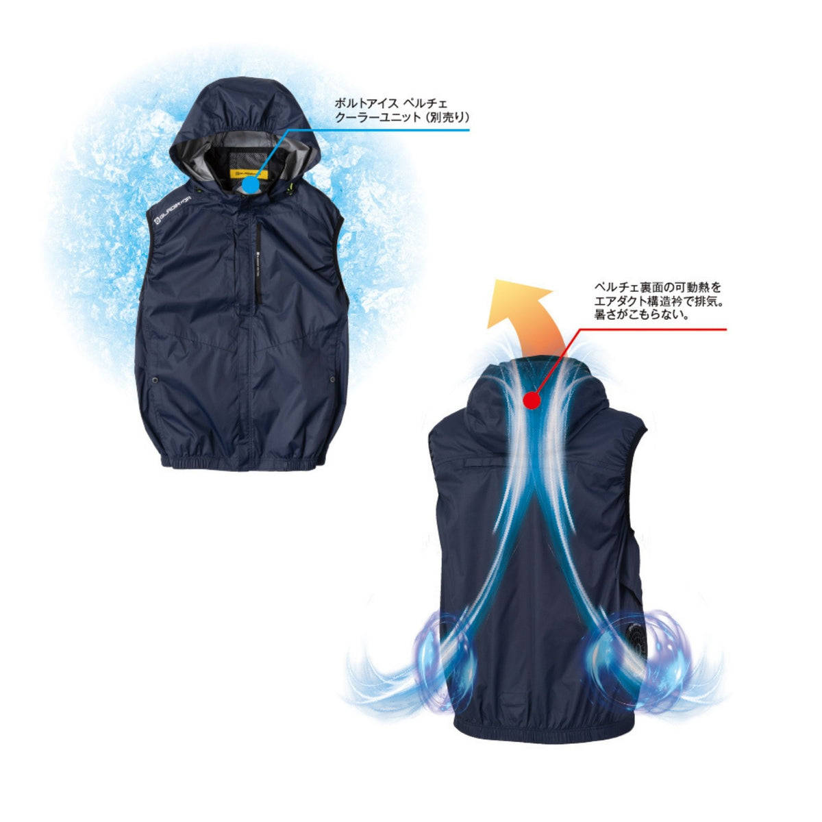 ボルトクール日傘遮熱®半袖ブルゾン [G-4030] 春夏 コーコス信岡